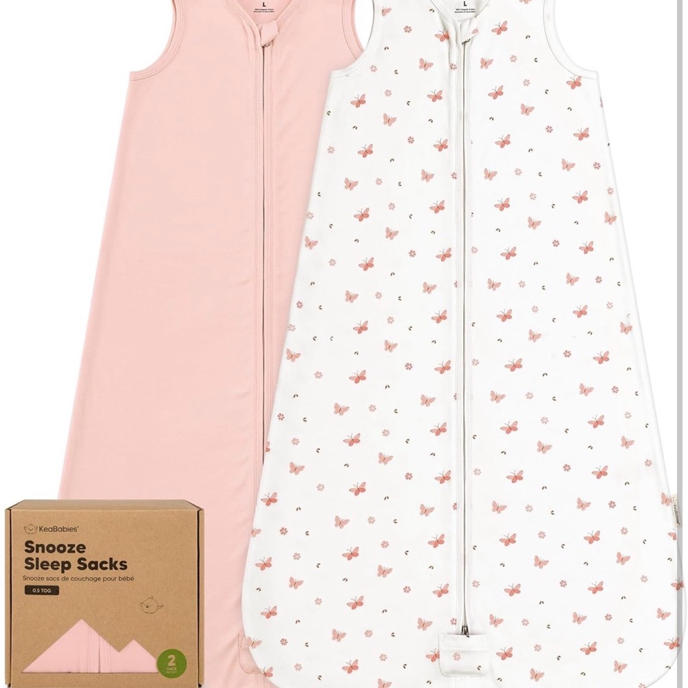 Keababies Pink and White Sleep Sacks